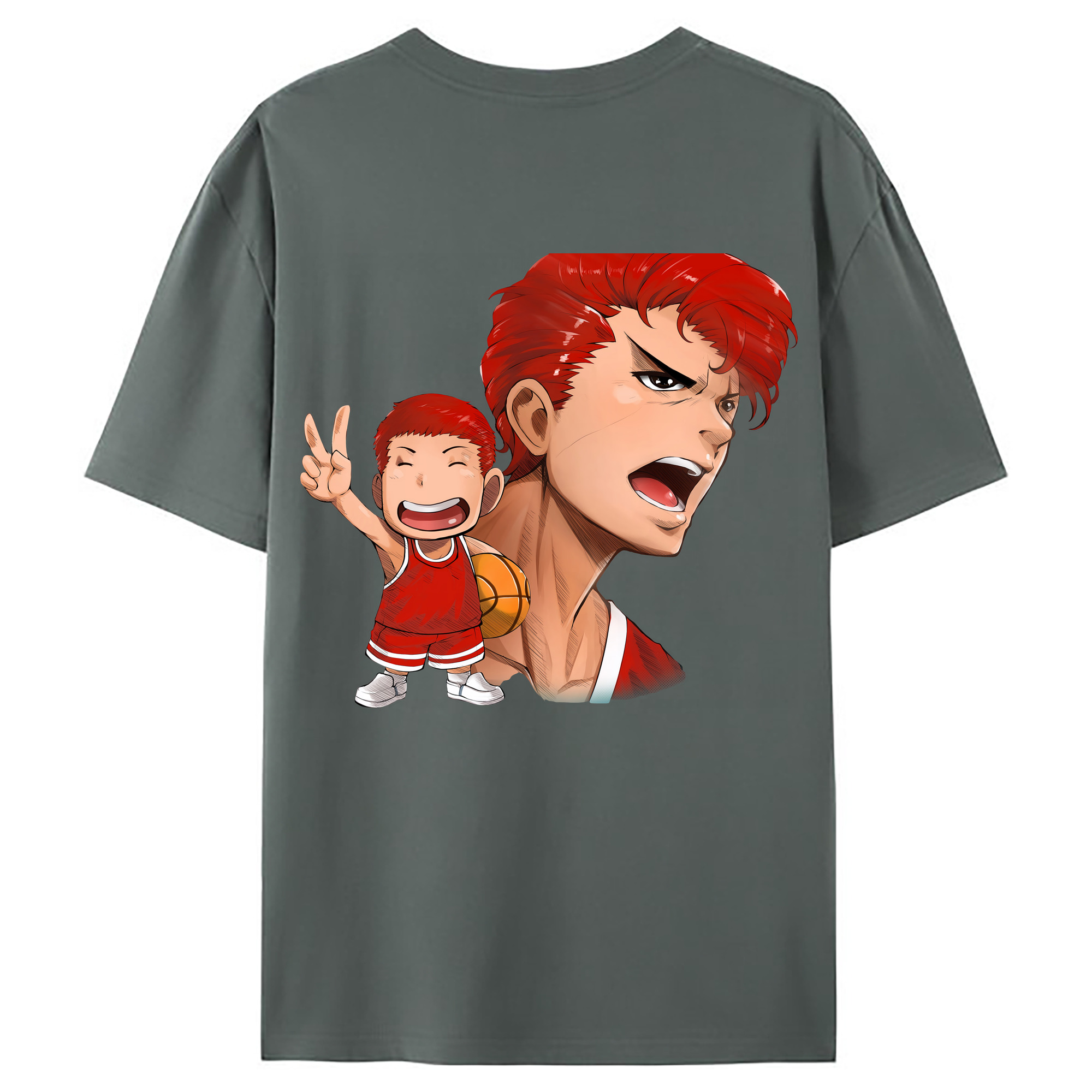 （画像用） SLAM DUNK／スラムダンク 綿100％ メンズ半袖Tシャツ（バックプリント） 通気性